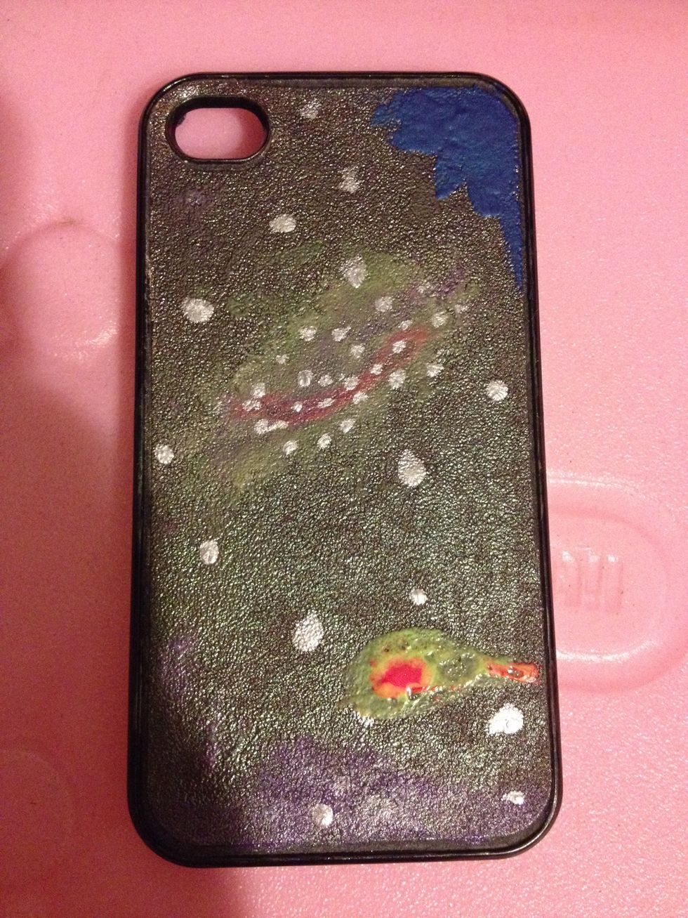 Add silver or white stars (optional) I did a shooting star as well.