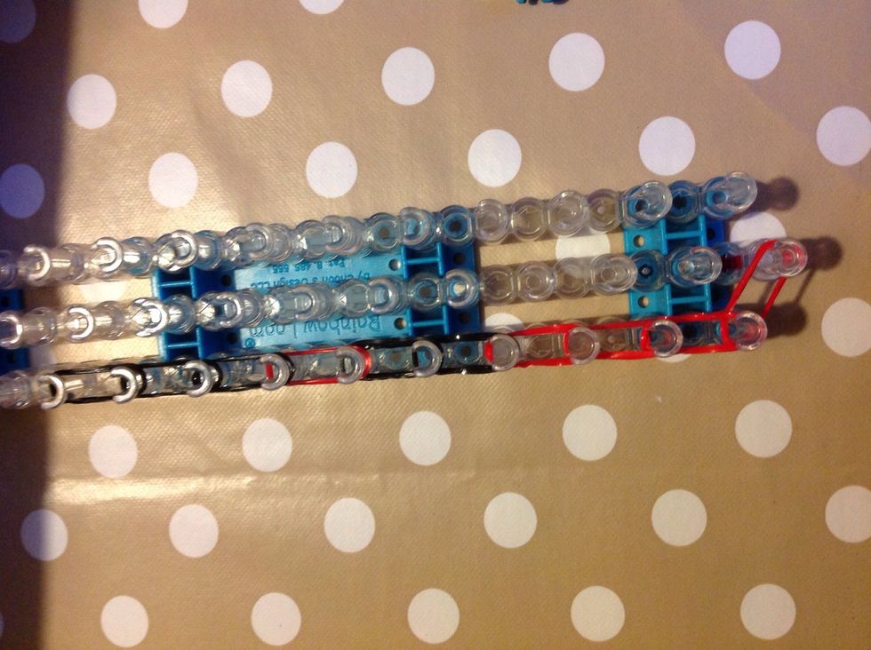Add six black bands, making sure they are double.