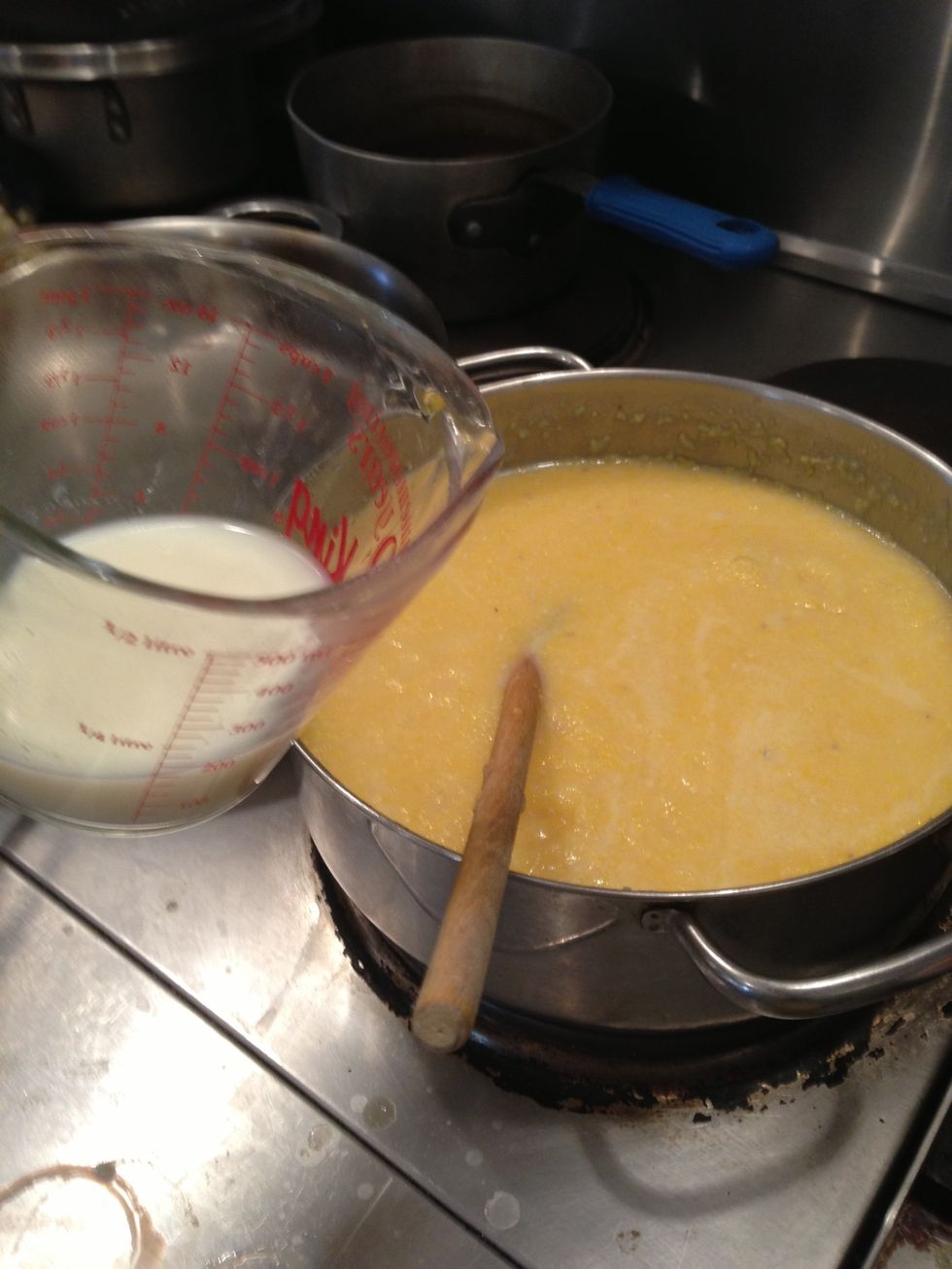 Add skim milk at end