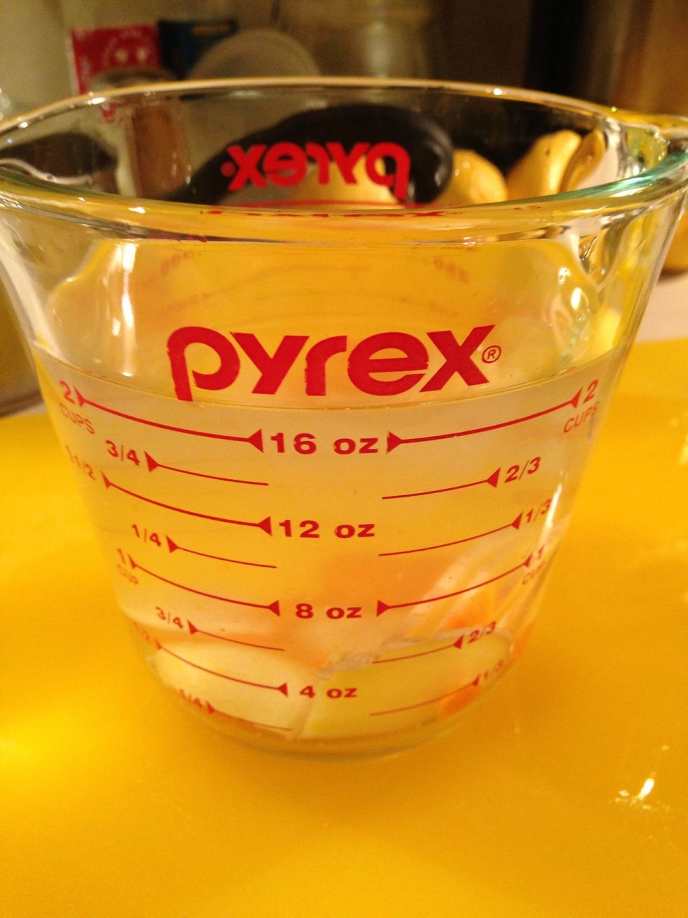 Add slice to 16 oz of water.