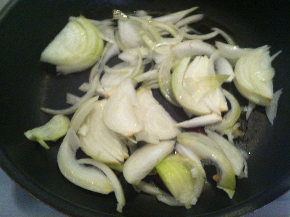 Add sliced shallots or onion. Shallots taste much richer. Add salt and brown the onion. The darker the caramelization the deeper the flavor