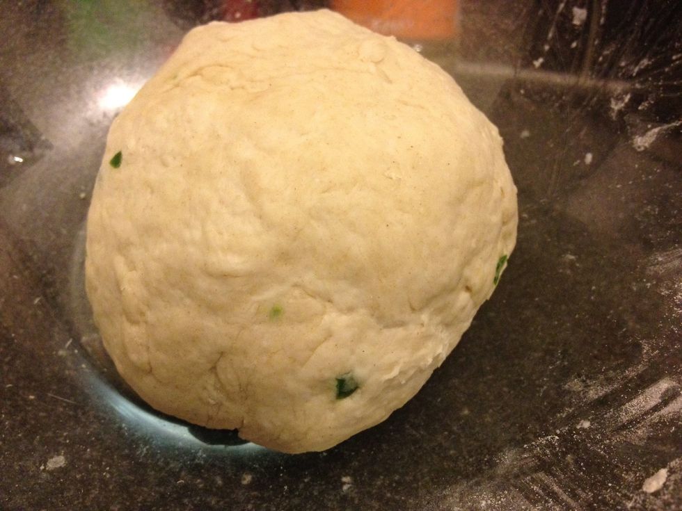 Add small amounts of water and mix until you get a soft dough! Slight stickiness to it.