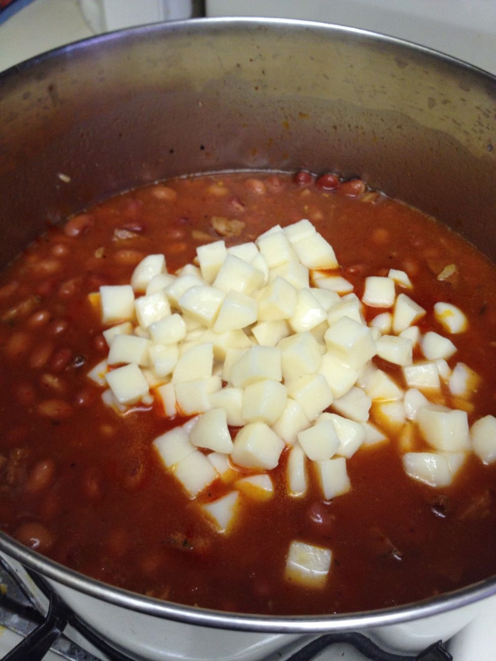 Add small diced potatoes. (Optional)