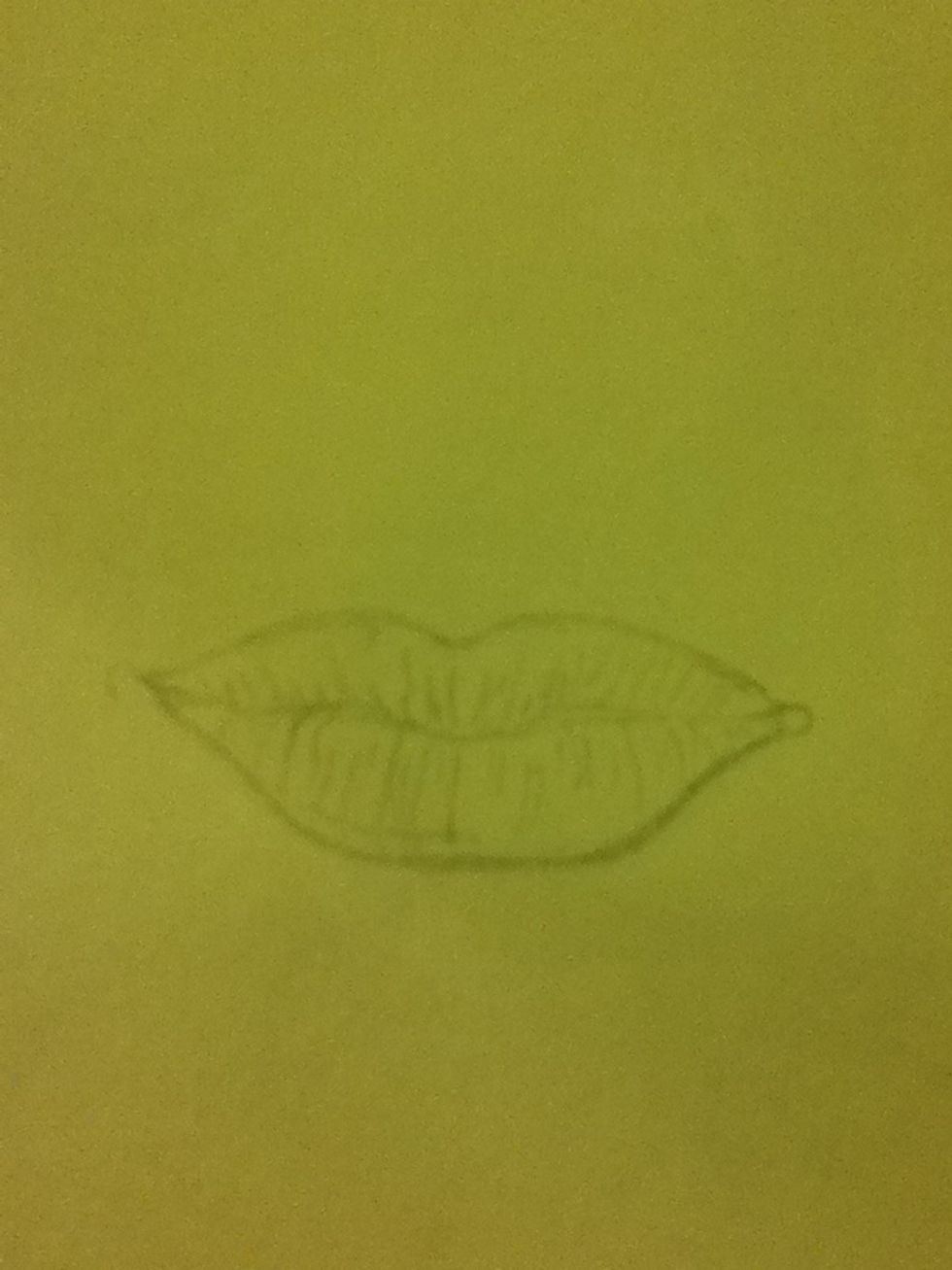 Add small light wrinkles into the lips... (H pencil)