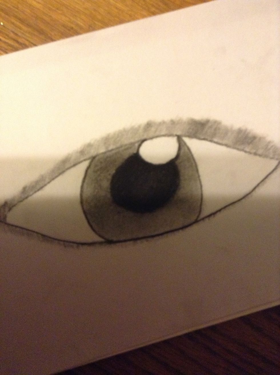 Add small lines around the eye (smaller on the bottom, larger on the top)