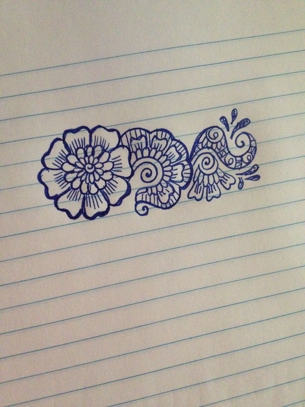 Add small 'tear-drops' surrounding the design to add a more filled in look.