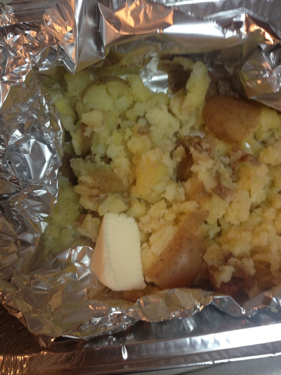 Add some butter and mash it in also..