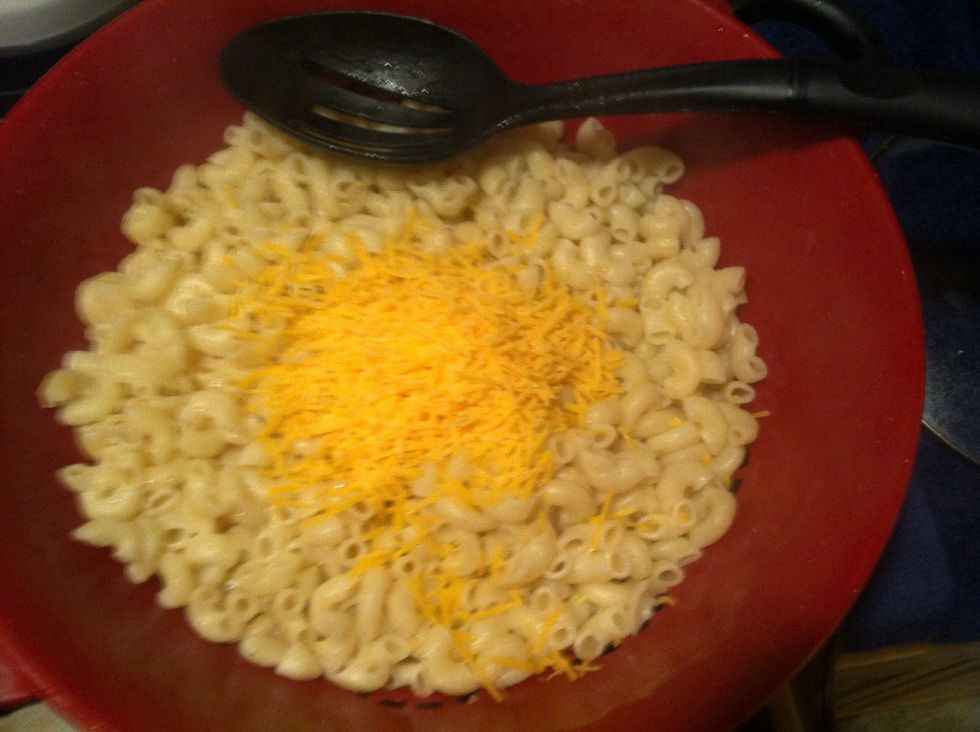 Add some cheese to your macaronis. I added about a 1/2 cup of cheese to the mac.