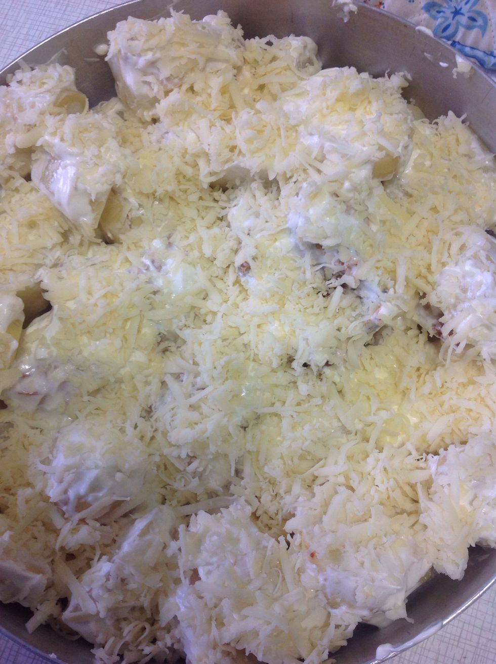 Add some cheese too and put it in the oven again until it is done