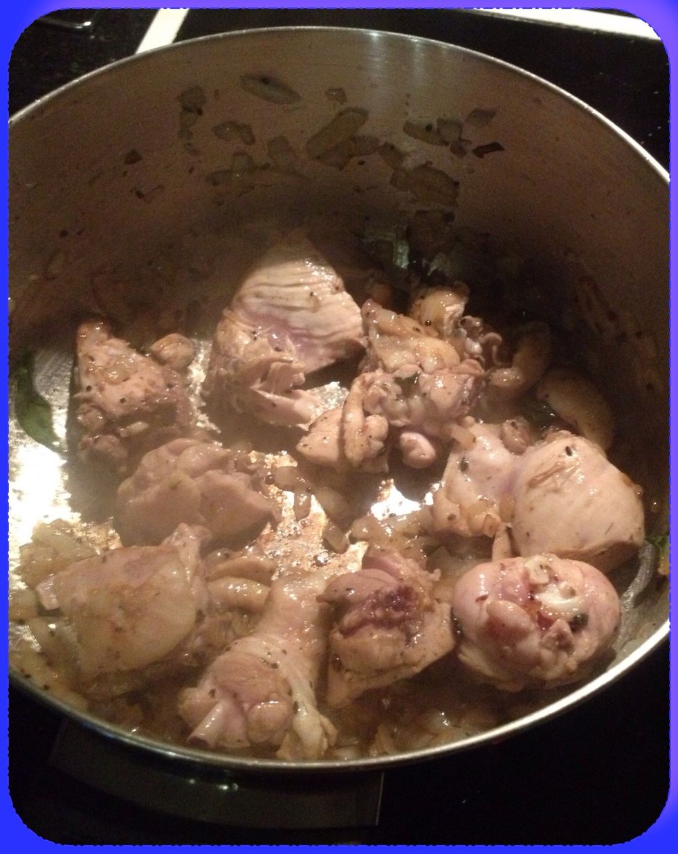 Add some chicken not all and brown check my guide on chopping a hole chicken