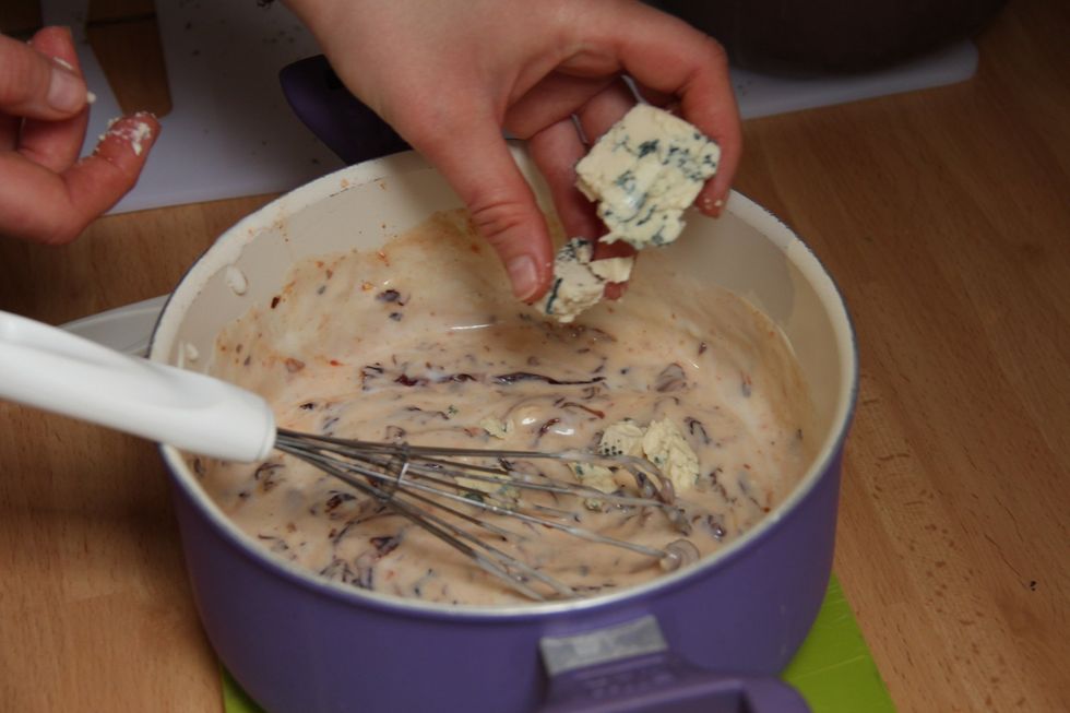 Add some chunks of blue cheese