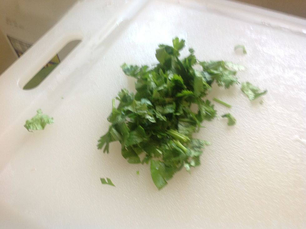 Add some cilantro to the pan