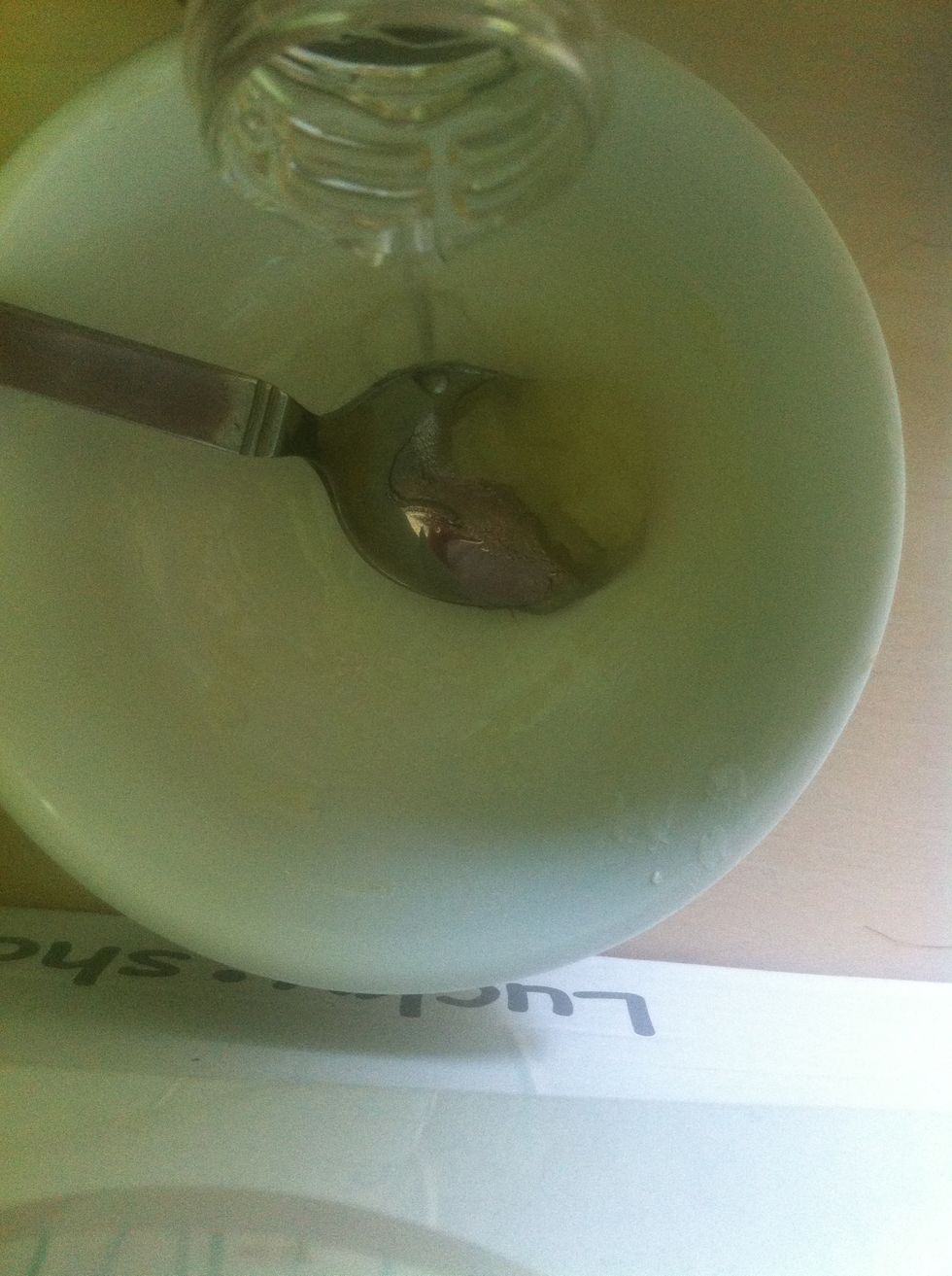 Add some coconut oil and stir until all its combined.