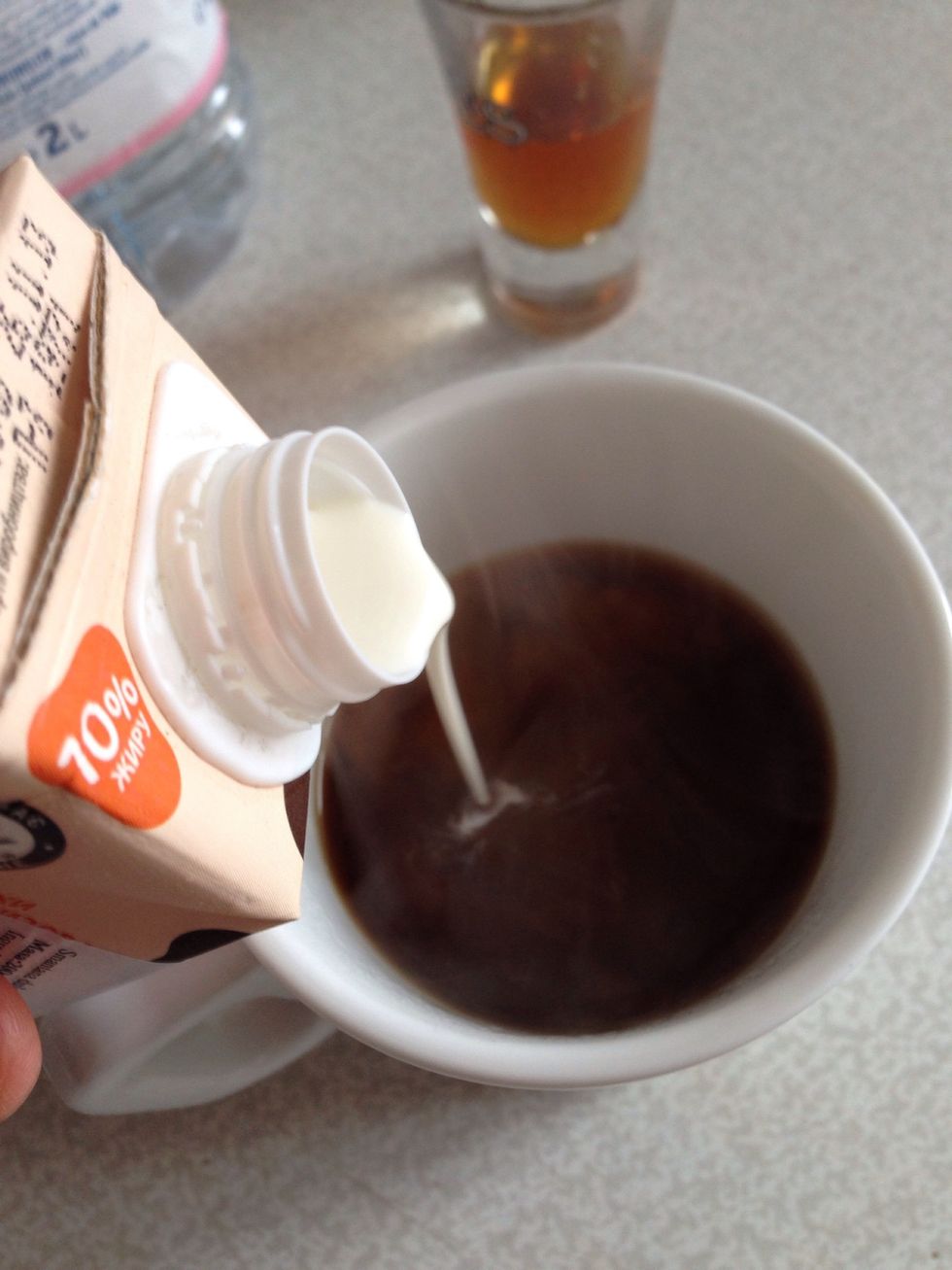Add some cream to your taste (or whiped cream at the end)