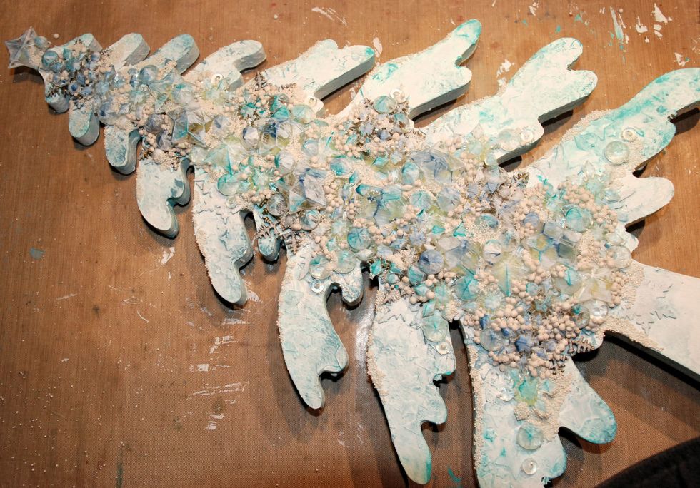 Add some extra glue and add small Art Stones.