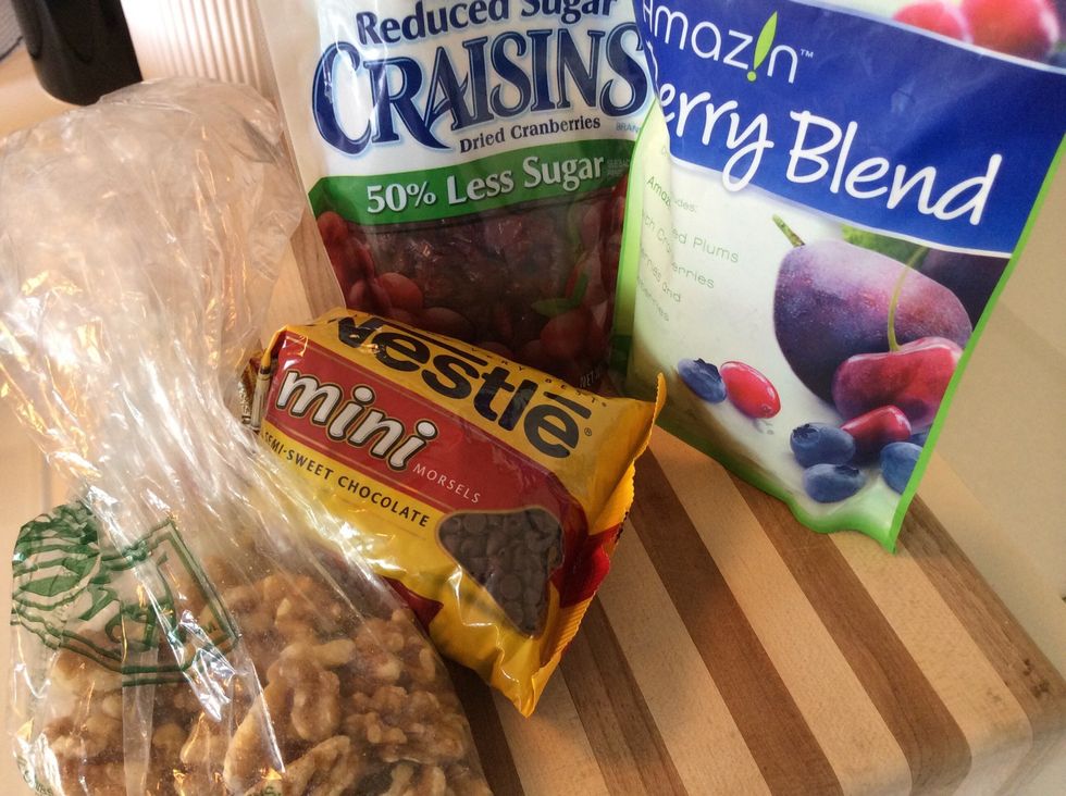 Add some extras if you'd like...chocolate chips, dried fruit or nuts. I added a 1/2 cup of pecans.