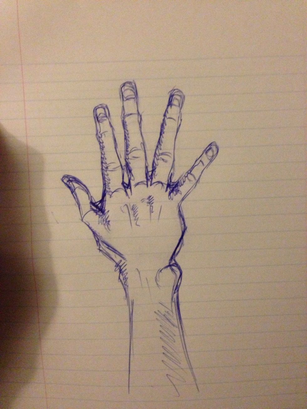Add some finger nails and shading by looking at your own hand