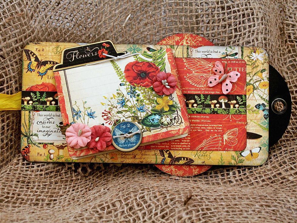 Add some flowers and chipboard pieces from the Nature Sketchbook collection to finish it off.