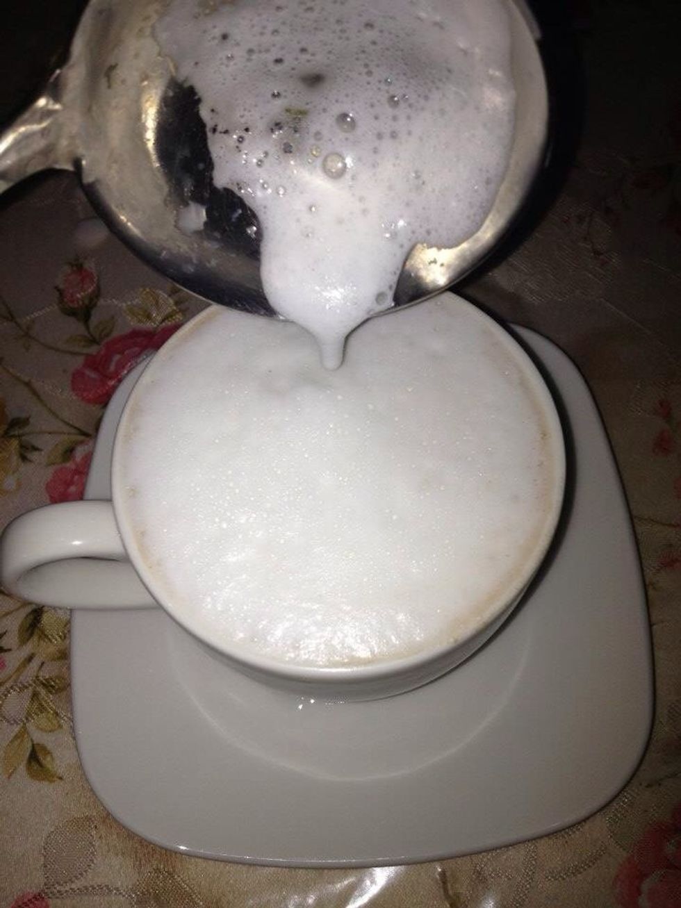 Add some foam at the topping.