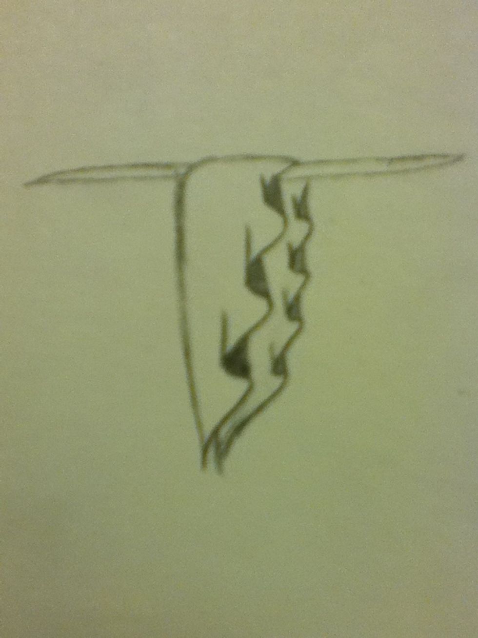 Add some folds like shown above to show the wrinkles in the cloth. If you are drawing the cloth in a windy place you can slant the wrinkles into the wind.