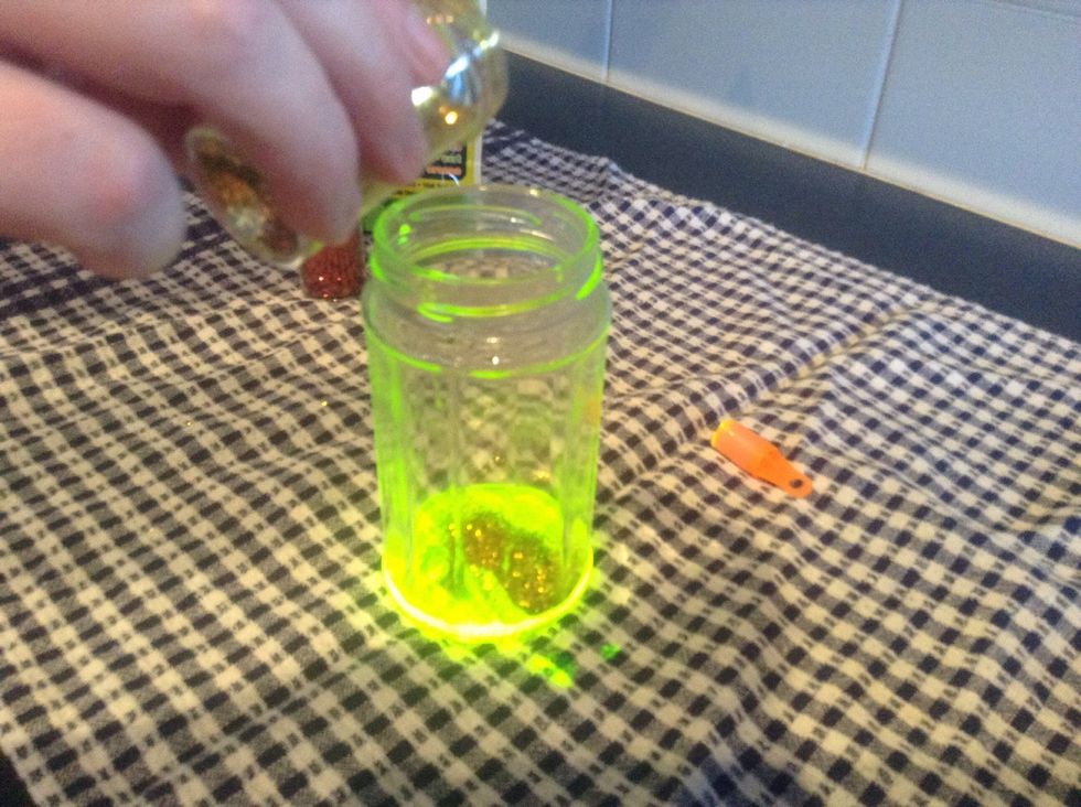 Add some glitter into the jar.