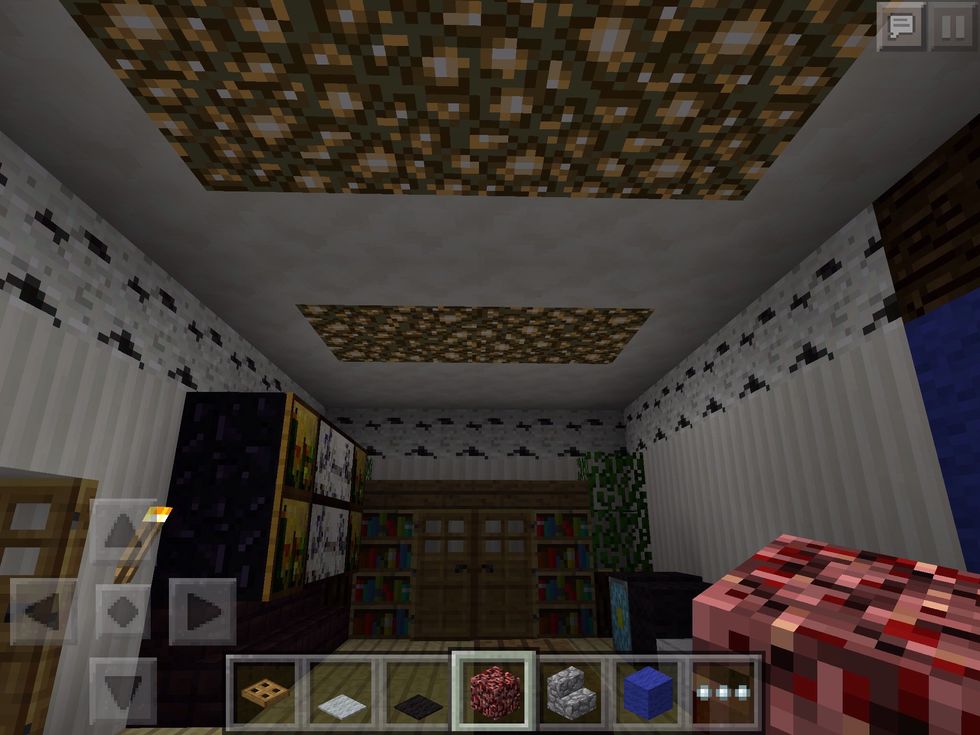 Add some glow stone and a ceiling, and it's finished! Plenty more to go though!