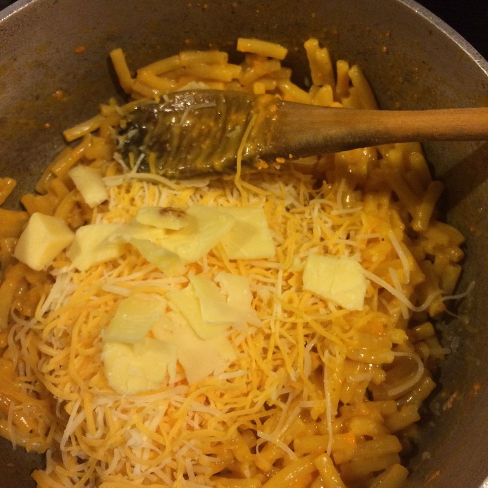Add some good expensive aged cheese. That's the key to making the best of Mac and cheese.  I added some aged cheddar