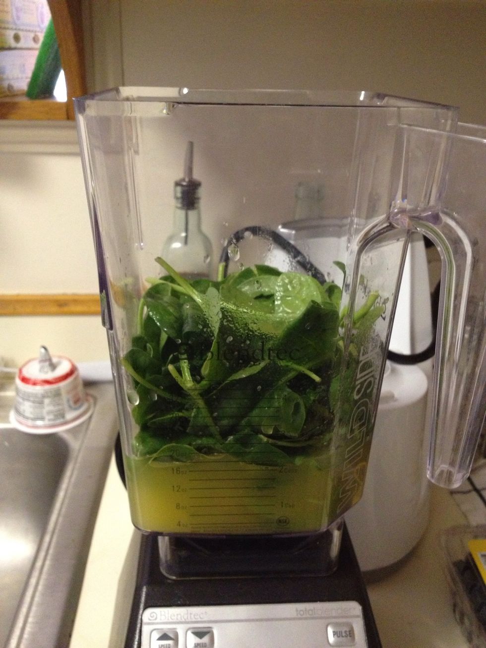 Add some liquid. I chose pineapple juice today. Try coconut water instead or some other type of liquid. Water is also acceptable, but may cause separation later on.