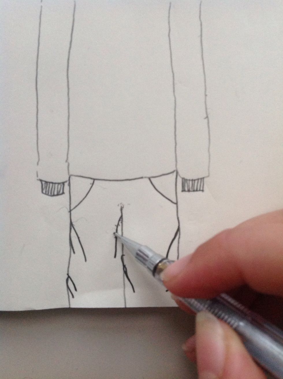 Add some little effects on the trouser.....