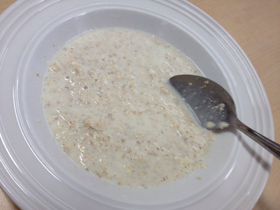 Add some milk. Mix it up