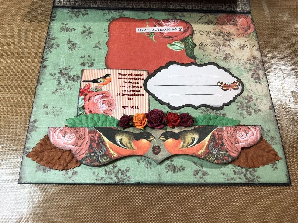 Add some more decorations to the inside of your card, like journalling spots to write a message.