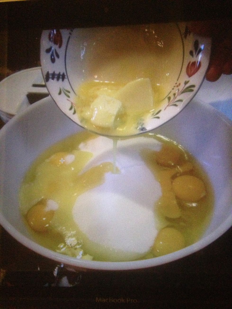 Add some more melted butter
