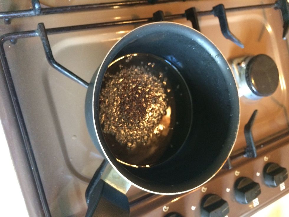 Add some mustard seeds in heated oil and let them pop pop pop