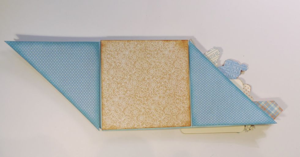 Add some nice colored paper to the inside of the card (center and sides)