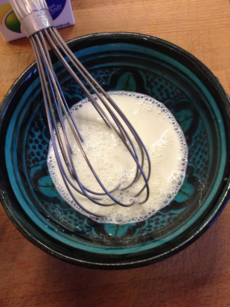 Add some of your milk to loosen it