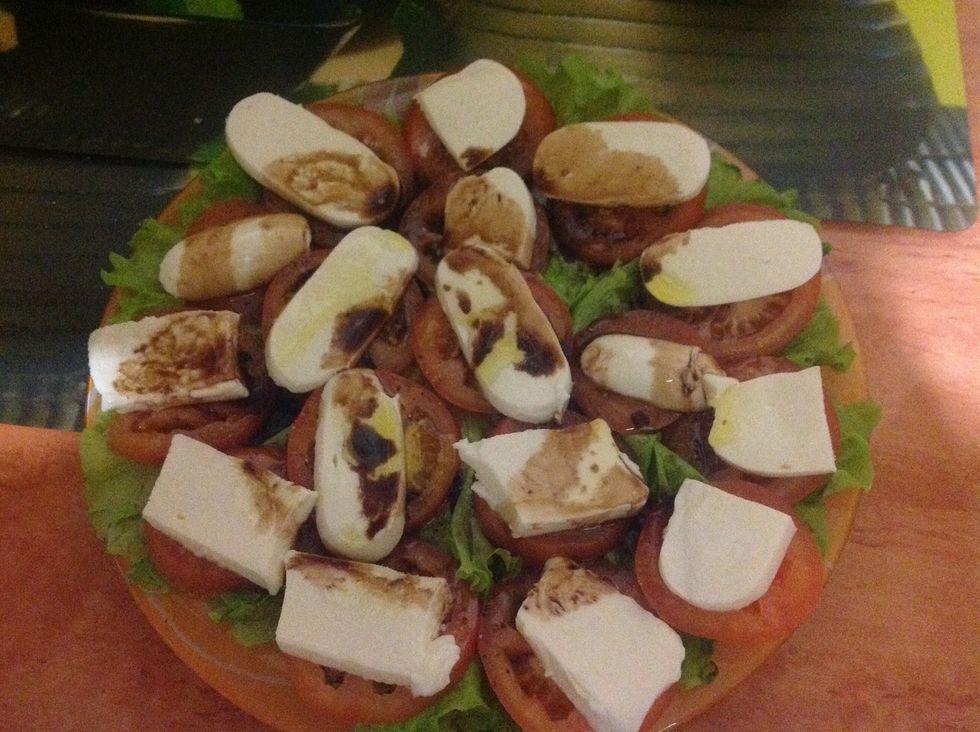 Add some olive oil and balsamico do Modena