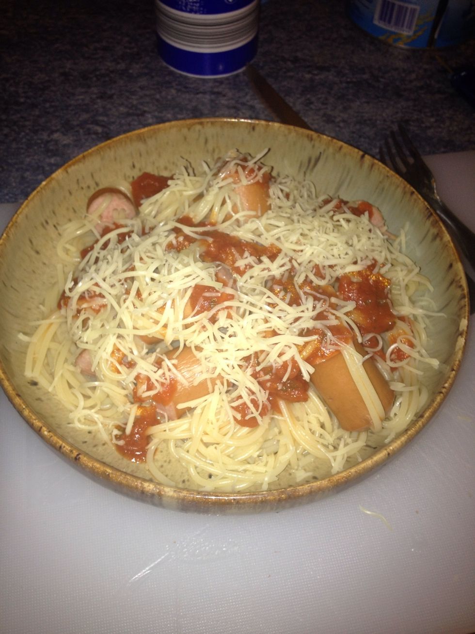 Add some past sauce and cheese and enjoy