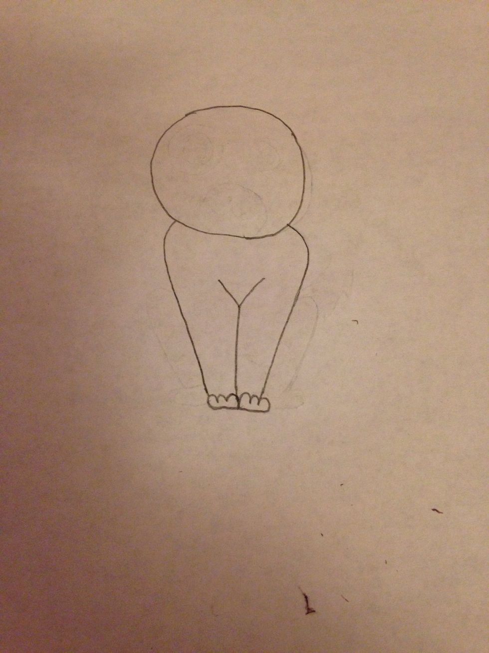 Add some paws to the bottom (Just make 6 little humps along the bottom to make it easy)