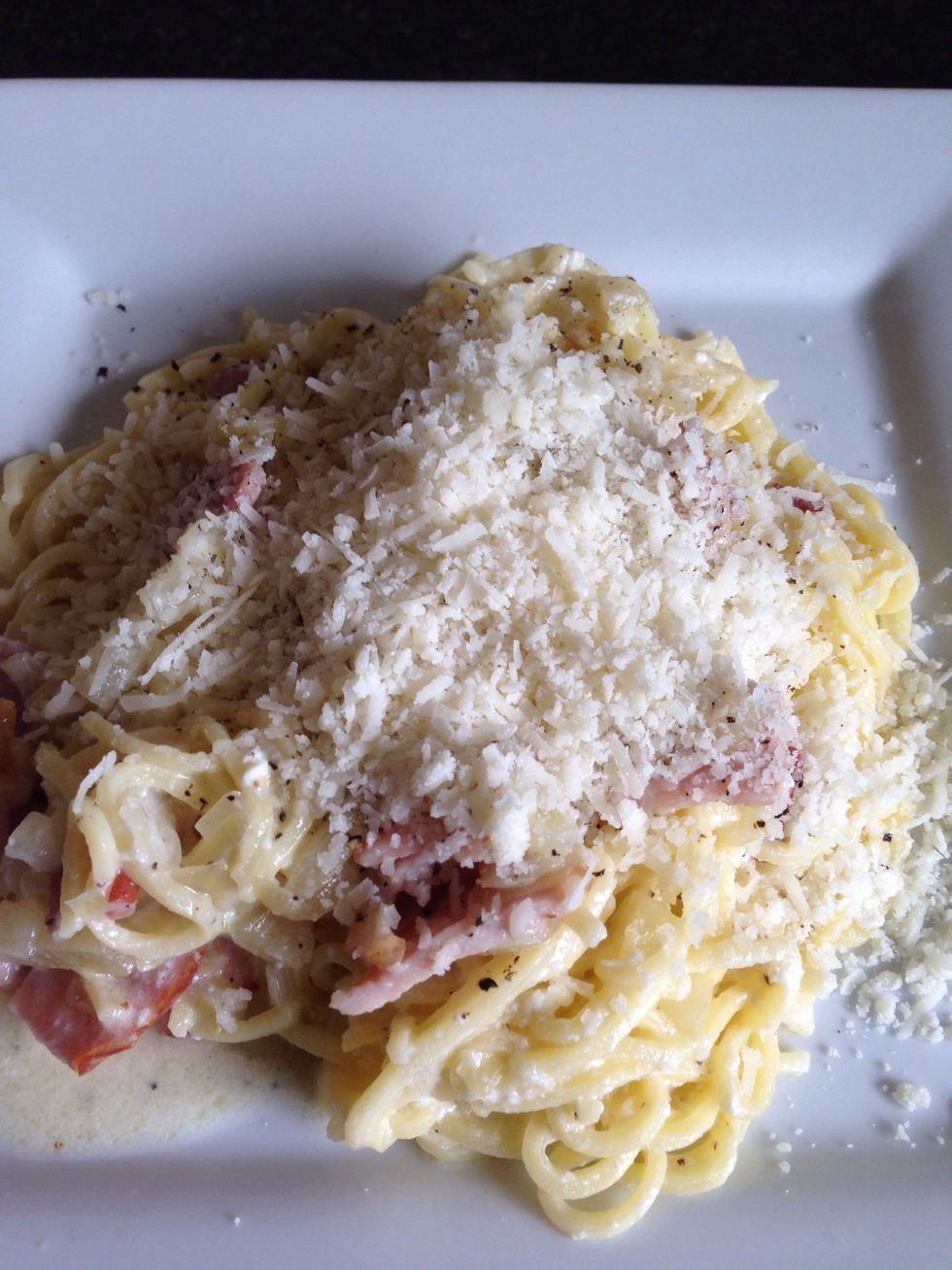 Add some pepper and Top it up with the remaining cheese. ENJOY!