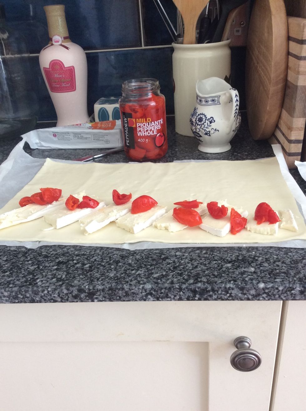 Add some peppers on top of the brie. You have a choice if spice or no spice