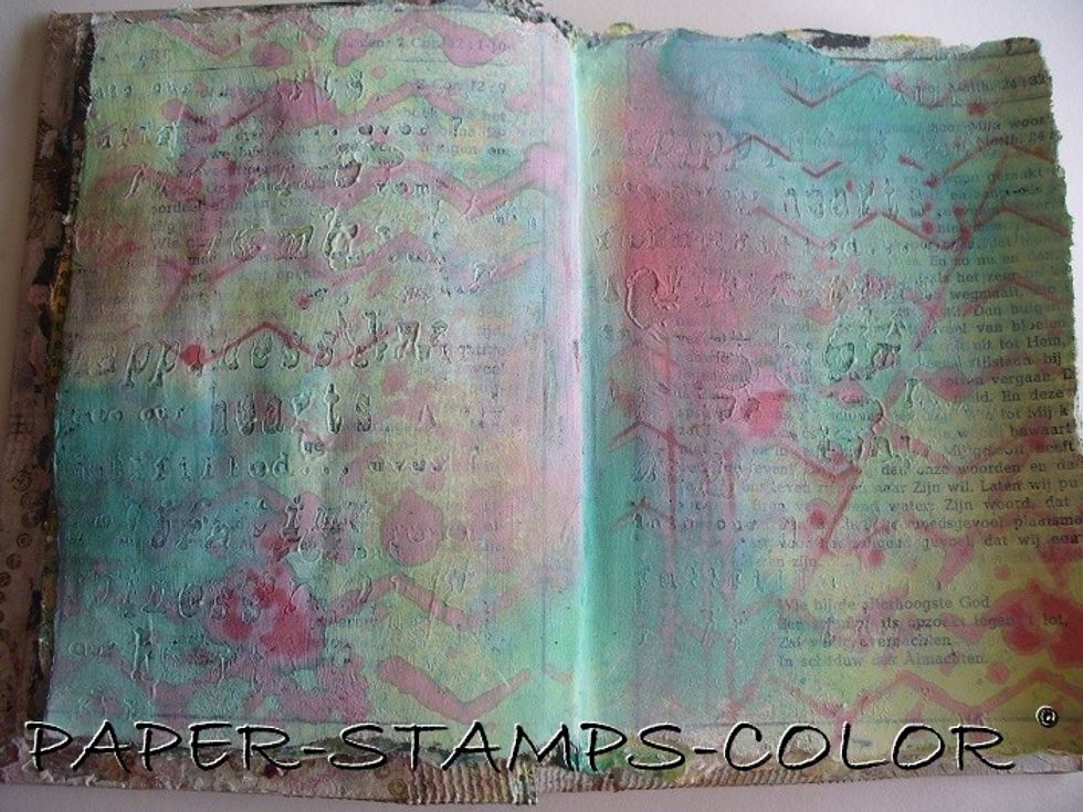 Add some red sponging with distress inks to add more reddish parts.