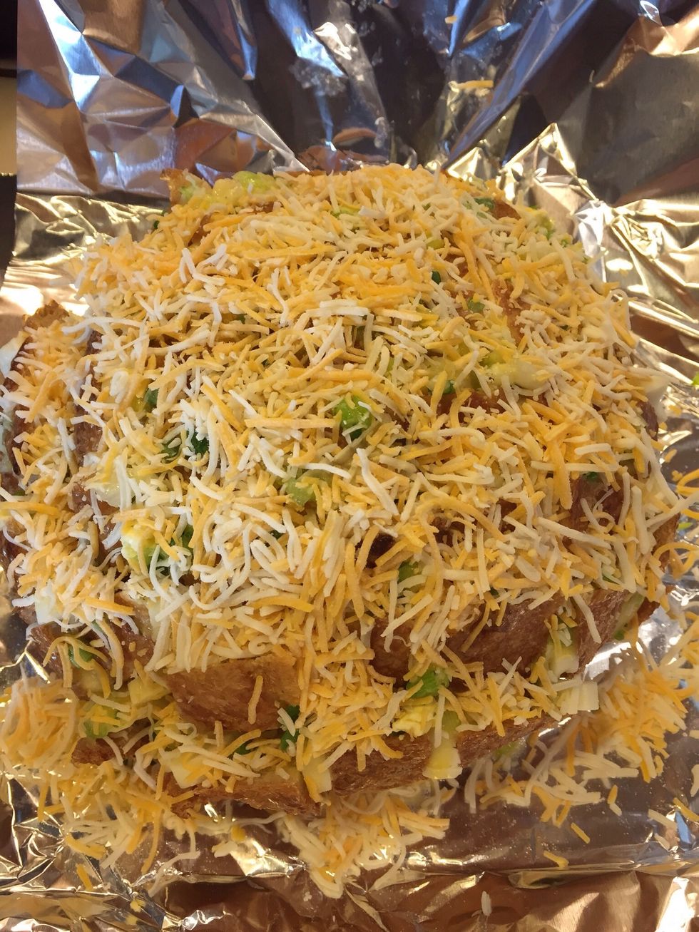 Add some shredded cheese to the top. (Optional)