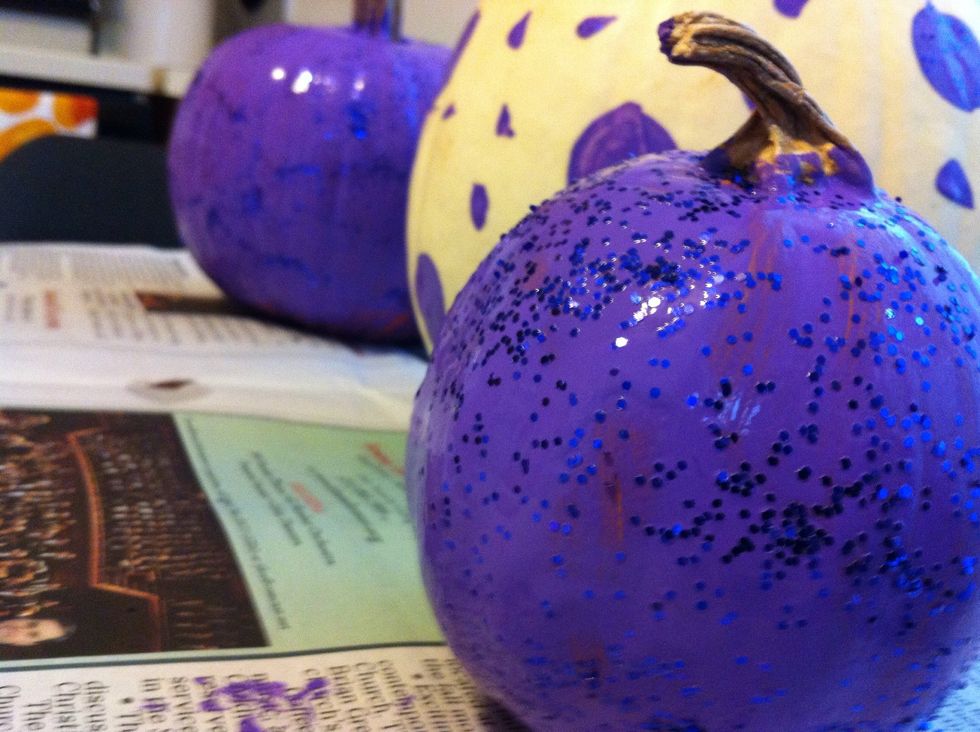 Add some sparkles while the paint is still wet.