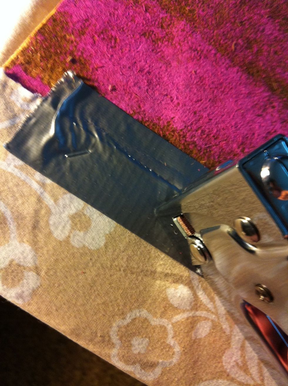 Add some staples from a staple gun for extra hold, or you could skip the duct tape and just do it this way first. Duct tape is easier to reposition.