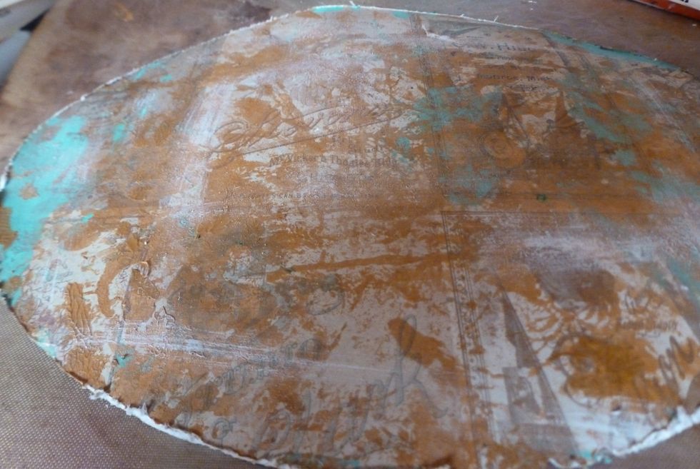 Add some strokes of gesso with a paintbrush. Let dry.