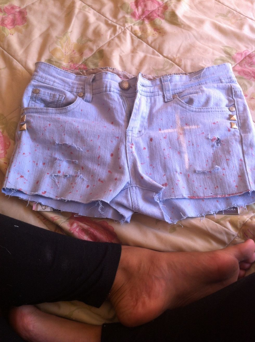 Add some studs and bleach in some shapes ( i bleached a cross on the front)