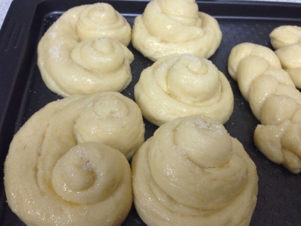 Add some sugar over the dough