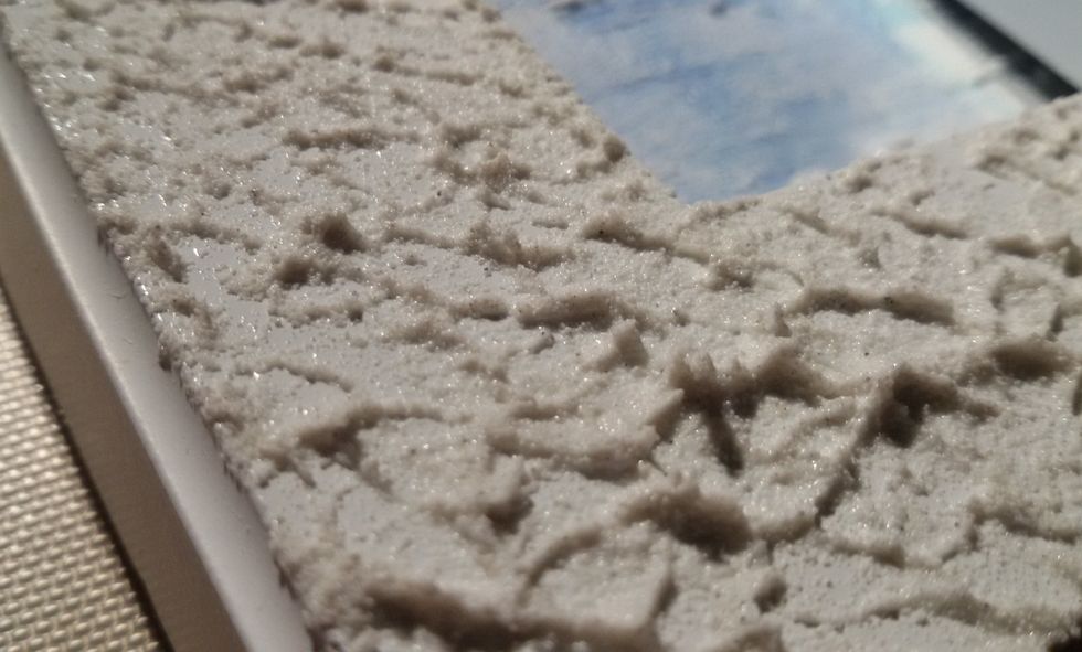 Add some texture on the frame. Using the same BONE. Just daubing with palette knife.