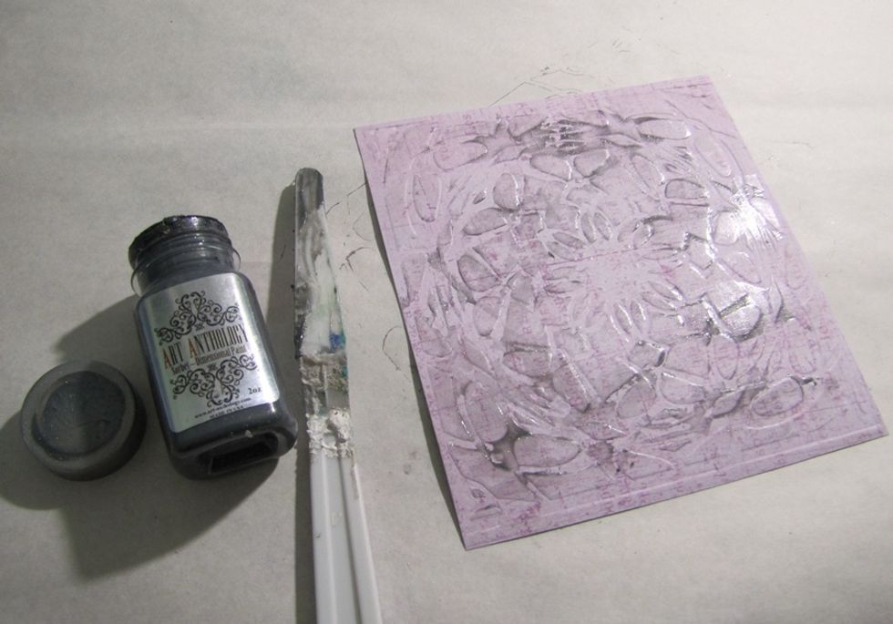 Add some Trolley Grey randomly behind the texture.