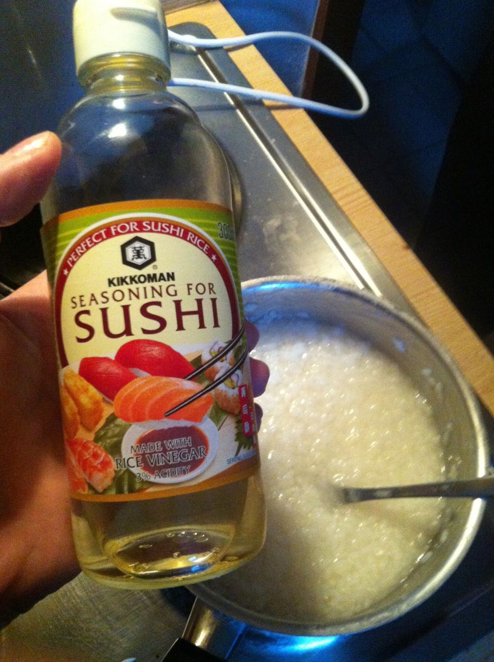 Add some vinegar to your ready cooked rice